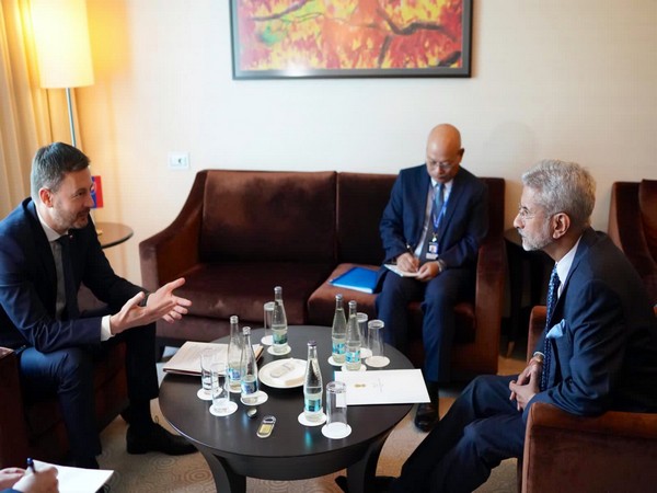 External Affairs Minister S Jaishankar with Slovak PM Eduard Heger. (Twitter)