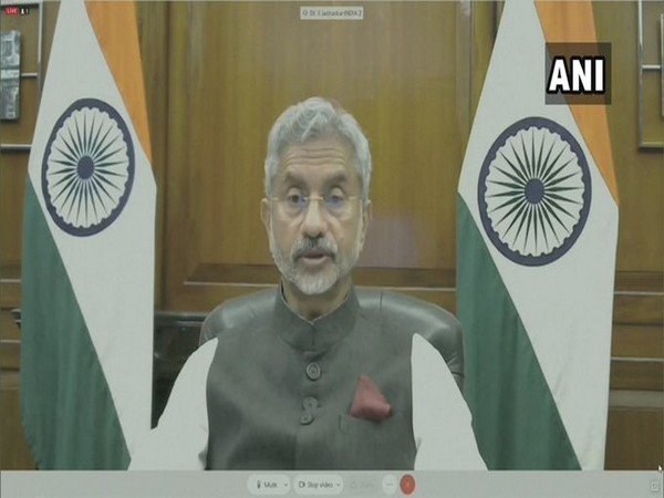 External Affairs Minister S Jaishankar addressing a conference on Afghan peace negotiations in Doha, through video conferencing, on Saturday.