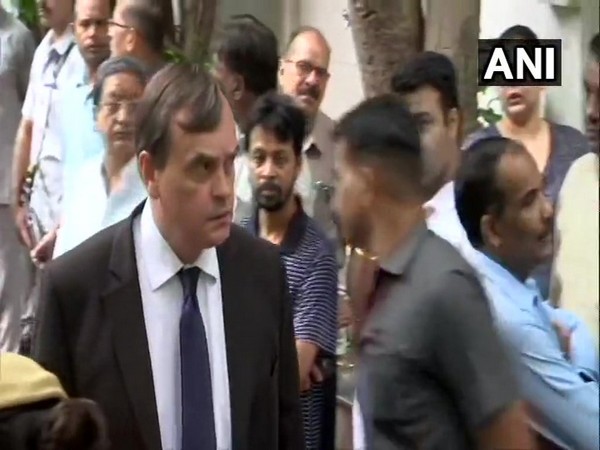 British High Commissioner to India Sir Dominic Asquith reaches Jaitley's residence on Sunday. (Photo/ANI)