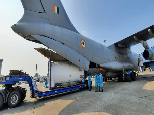 Two IAF Force IL-76s airlifted 4 Cryogenic Oxygen Containers from Jakarta, Indonesia and landed at Vizag