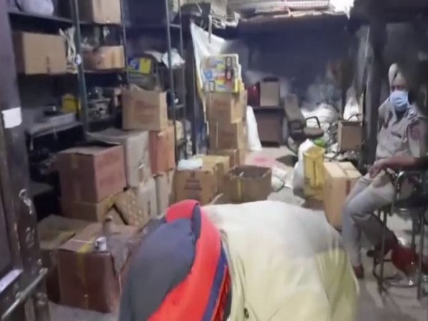 The warehouse was used to illegally store firecrackers in Jalandhar, Punjab. (Photo/ANI)
