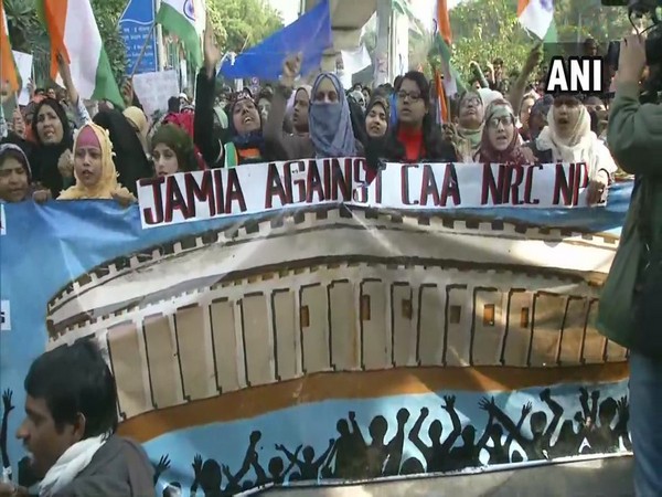 Jamia Coordination Committee protest march against CAA, NRC and NPR in February, 2020 (Photo/ANI)