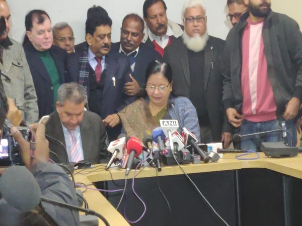 Jamia Millia Islamia Vice-Chancellor Najma Akhtar addressing a press conference on Monday. Photo/ANI