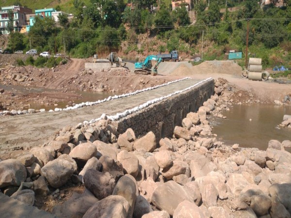 Indian Army has built an army reinforcement bridge at Suktao Nala in Rajouri district. (Photo/ANI)
