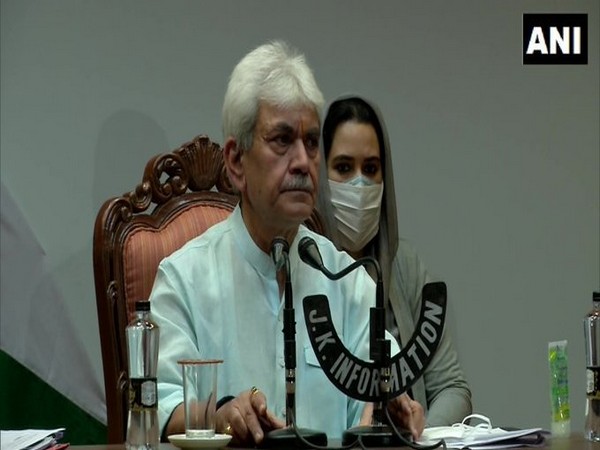 Lieutenant Governor of Jammu and Kashmir Manoj Sinha talking about the Business Revival Committee of Union Territory on Thursday.