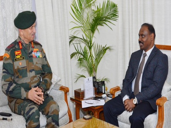General Officer Commanding-in-Chief (GOC-in-C) Northern Command, Lt General YK Joshi met Lieutenant Governor, Girish Chandra Murmu at Raj Bhawan on Thursday. Photo/ANI