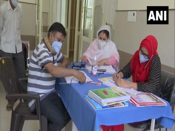 Visual of the vaccination drive taking place in Rajouri's Manjakote. (Photo/ANI)