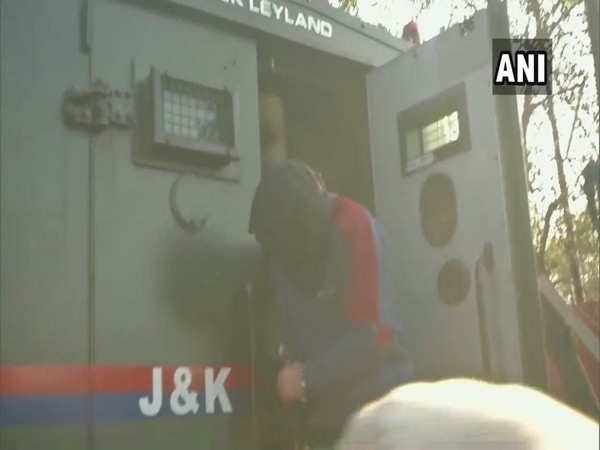 Visual from the NIA court, where Davinder Singh and 3 others were produced on Thursday. Photo/ANI