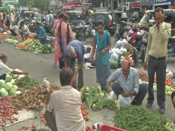 Visuals from a local market in Jammu on Tuesday. Photo/ANI