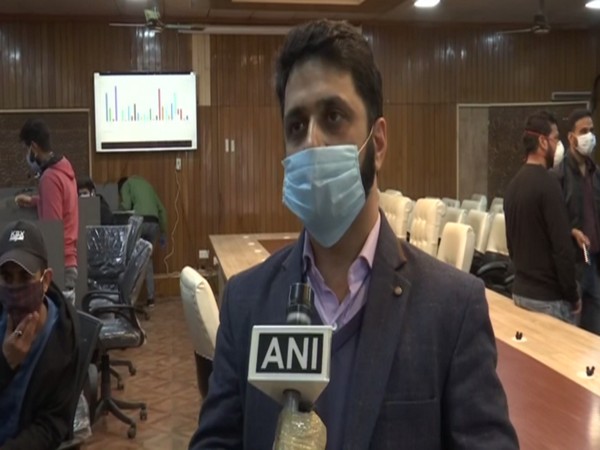 Mushtaba Ahmad, supervisor of COVID call centre speaking to ANI. Photo/ANI