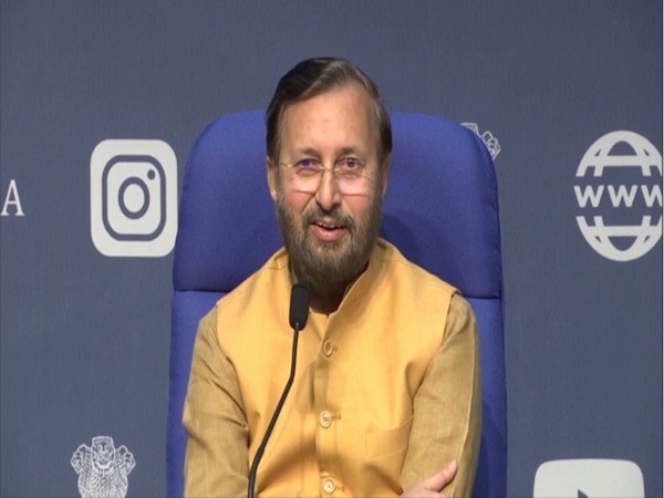 Union Minister Prakash Javadekar speaking at a press conference on Wednesday. Photo/ANI