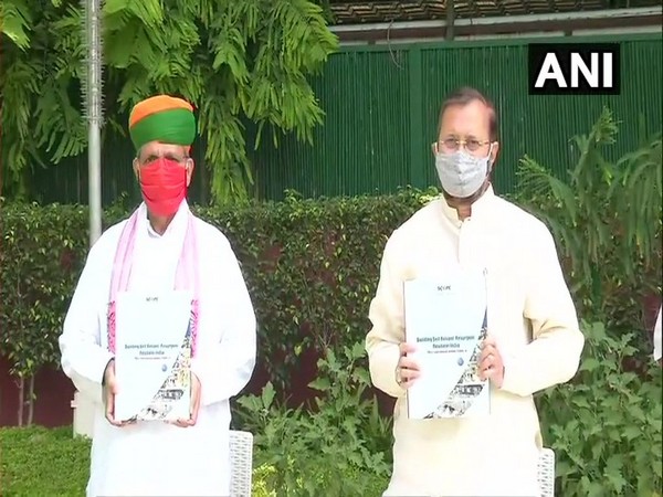 Union ministers Prakash Javadekar and Arjun Ram Meghwal during the release of the compendium on Wednsday. (Photo/ANI)