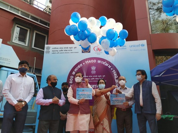 Visual of Prakash Javadekar launching state wide awareness campaign on COVID-19 (Photo/ANI)