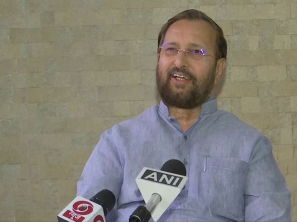 Union Minister Prakash Javadekar speaking to Media in New Delhi on Saturday. Photo/ANI