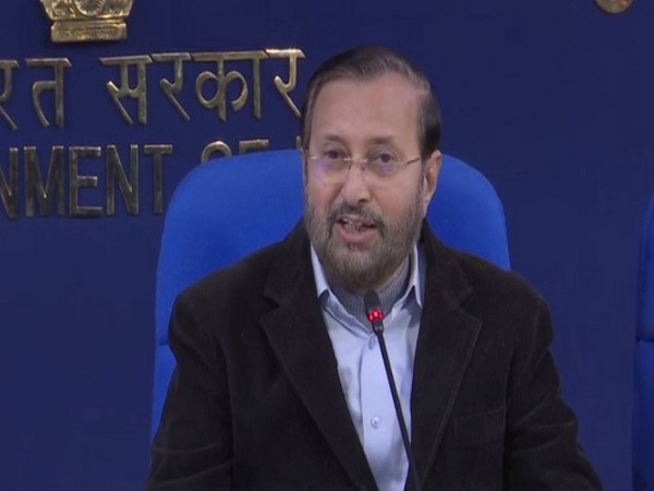 Union Minister for Information and Broadcasting Prakash Javadekar at a press conference in New Delhi on Tuesday. Photo/ANI