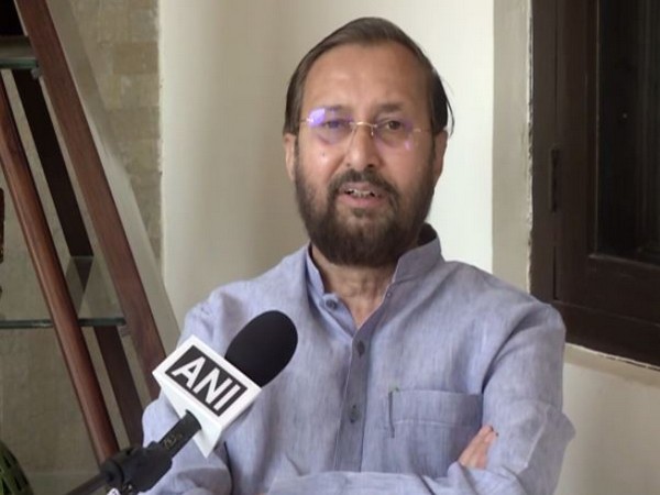 Union Minister Prakash Javadekar speaking to ANI in New Delhi on Friday. Photo/ANI