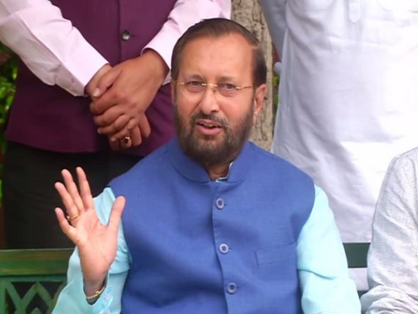 Union Minister Prakash Javadekar addressing a press conference in New Delhi on Thursday. (Photo/ANI)