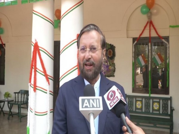 Union Minister Prakash Javadekar speaking to reporters in New Delhi on Sunday. Photo/ANI