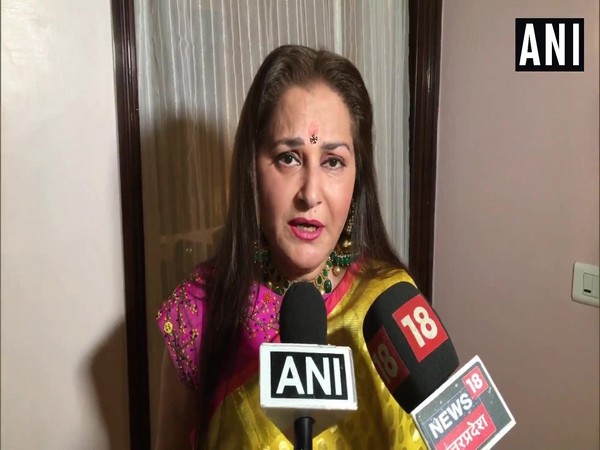 BJP leader Jaya Prada speaks to media reporters on Friday. Photo/ANI