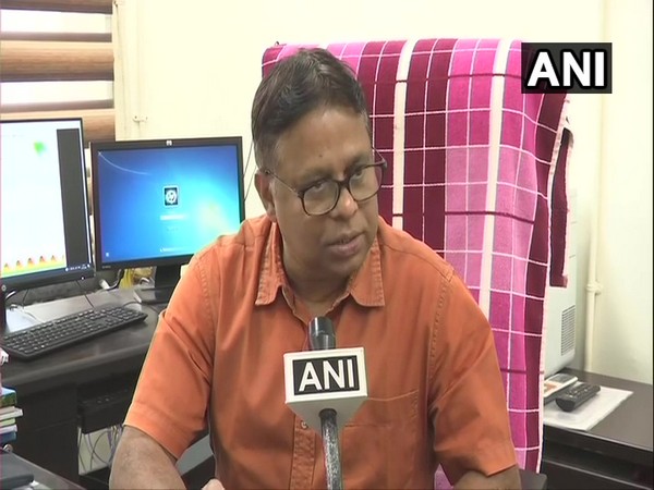 Ahmedabad MeT director Jayanta Sarkar talking to ANI about the weather condition over Gujarat for the next few days on Friday. Photo/ANI
