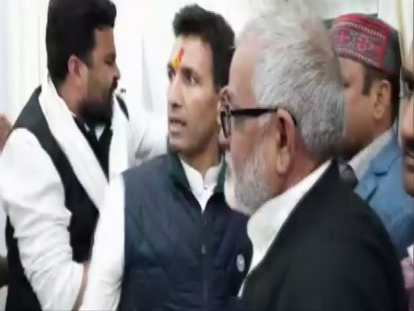 Visual from Madhya Pradesh Minister Jeetu Patwari's office at a time of scuffle. (Photo/ANI) 