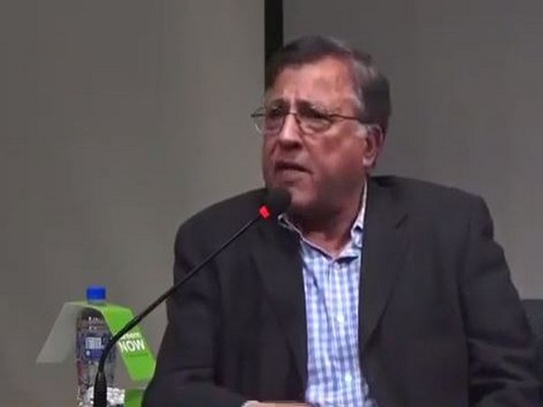 Pakistani nuclear physicist Pervez Hoodbhoy speaking at a cultural festival in Karachi.