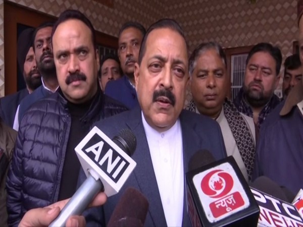 Union Minister Jitender Singh talking to reporters in New Delhi on Sunday. Photo/ANI