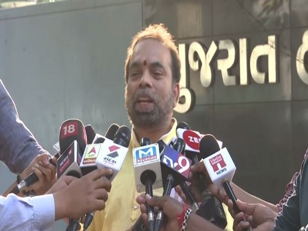 Janardan Sharma, father of the girl, talking to reporters in Ahmedabad on Monday. Photo/ANI