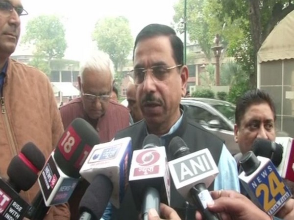 Union Minister pralhad joshi speaking to reporters in New Delhi on Thursday. Photo/ANI