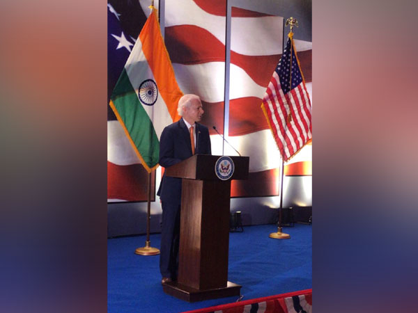 US Ambassador to India Kenneth Juster addressing a function at US Embassy in New Delhi on Thursday. (Photo/ANI)