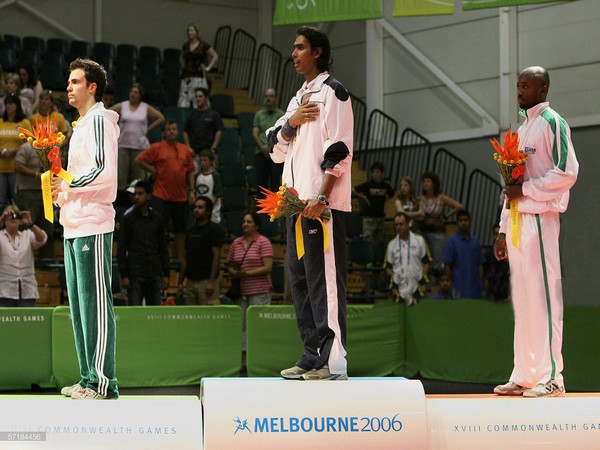 Sharath Kamal (middle) at the podium during Melbourne 2006 Commonwealth Games. (Photo/Sharath Kamal Twitter)  
