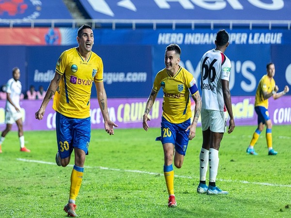 KBFC's Jorge Rolando Pereyra Diaz celebrates after scoring the opening goal (Image: ISL)