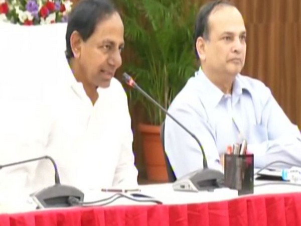 Telangana Chief Minister K Chandrashekar Rao during his address at the event in Hyderabad on Thursday. Photo/ANI