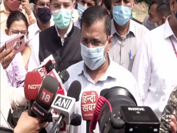 Delhi Chief Minister Arvind Kejriwal speaking to reporters on Thursday. (Photo/ANI)