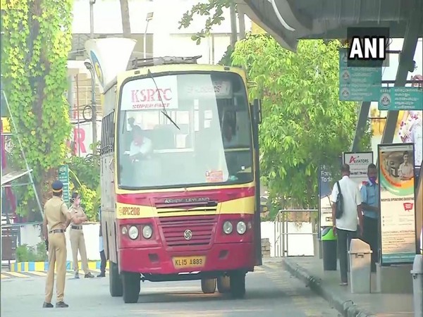 KSRTC is running only minimal bus services in Kerala, taxis and autos also kept away from roads. (Photo/ANI)