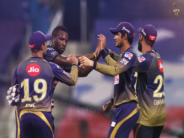 Shubman Gill, Andre Russell and others celebrating (Photo/ KKR Twitter)