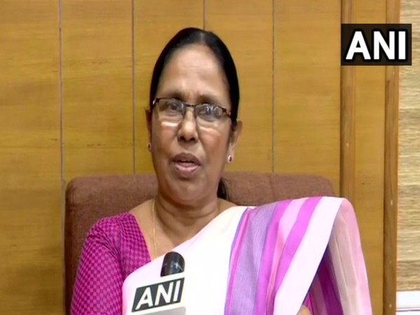 Kerala Health Ministry KK Shailaja speaking to ANI on Saturday. Photo/ANI