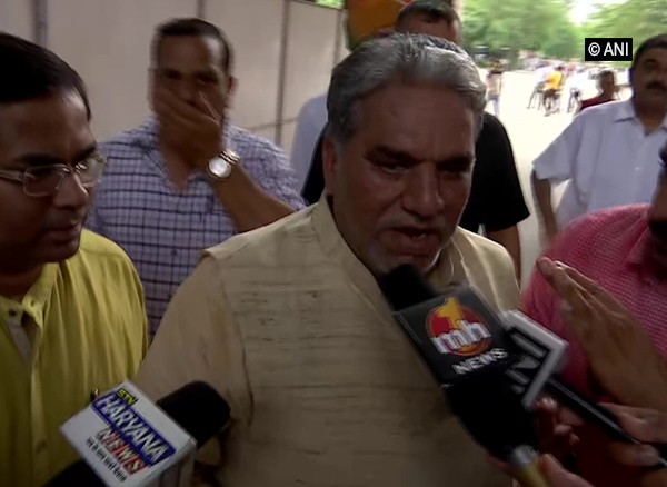 Haryana Jail Minister KL Panwar talking to the media on Tuesday. Photo/ANI