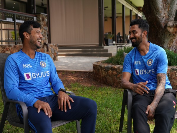 Mayank Agarwal with KL Rahul (Image: BCCI twitter)
