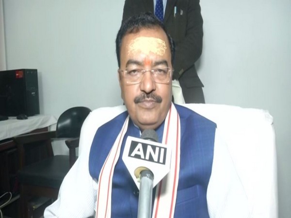 Uttar Pradesh Deputy Chief Minister Keshav Prasad Maurya speaking to ANI in Varanasi on Saturday. Photo/ANI
