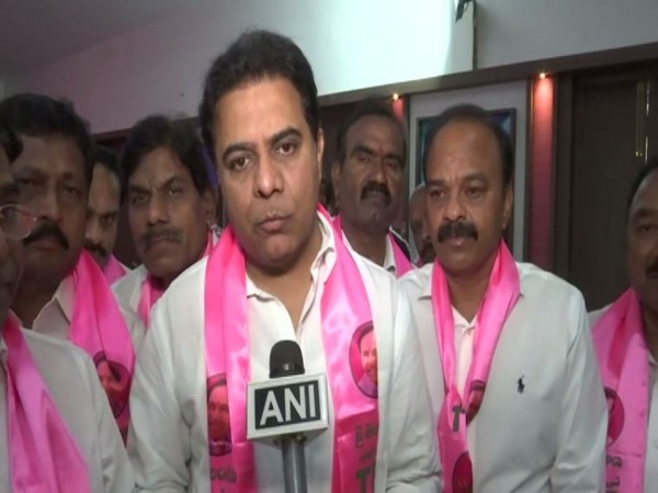 State IT Minister KT Rama Rao speaking to ANI in Hyderabad on Saturday. Photo/ANI