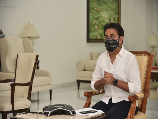 KT Rama Rao virtually launching 10 bed ICU initiative. (Photo/ANI)