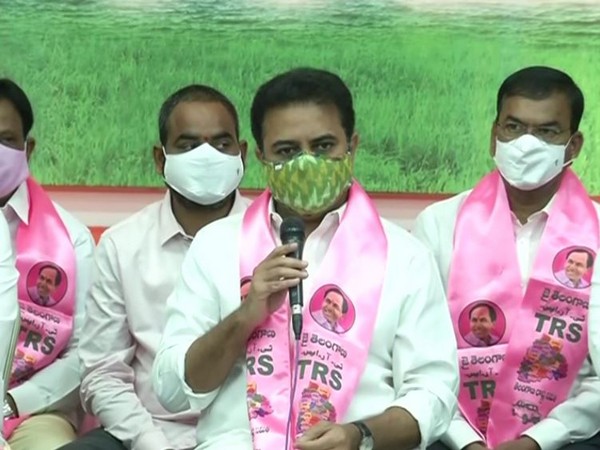 KT Rama Rao addressing a press conference here in Hyderabad on Sunday.