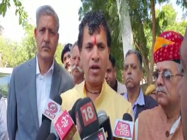 Union Miniter Kailash Choudhary speaks to media in Jaipur on Saturday. (Photo/ANI)