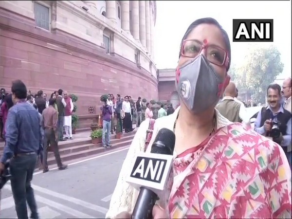 TMC lawmaker Kakoli Ghosh Dastidar wearing a mask while speaking to ANI in New Delhi on Tuesday.