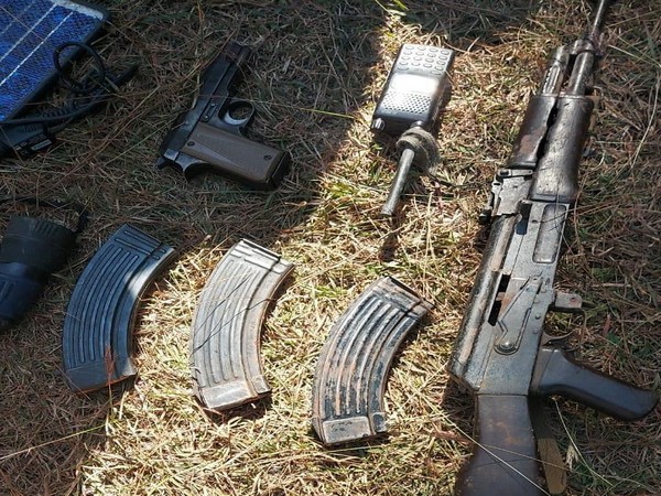A visual of the recovered arms and ammunition. [Photo/ANI]