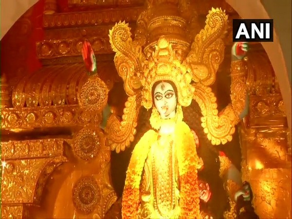 A Kali Puja pandal in Kolkata on Friday.