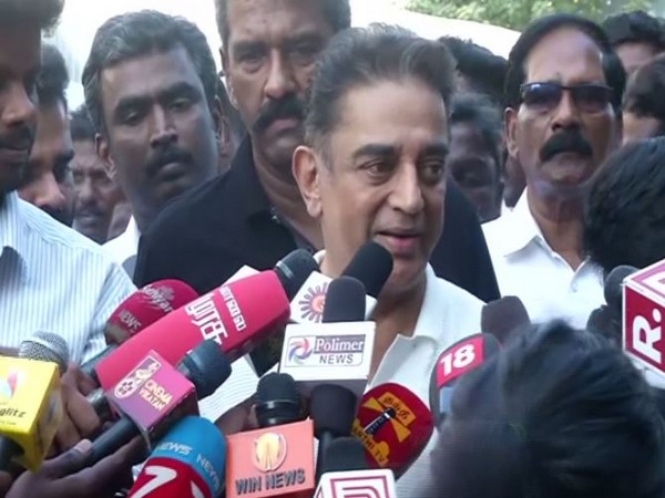 Actor Kamal Haasan speaking to reporters in Chennai on Thursday. Photo/ANI