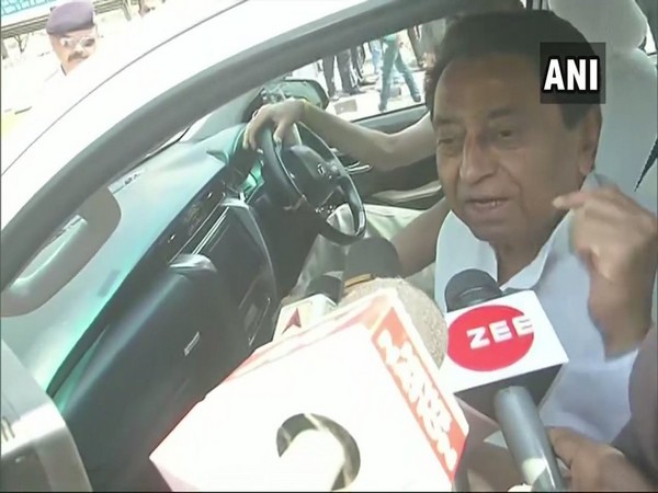 Madhya Pradesh CM Kamal Nath speaking to reporters in Bhopal on Wednesday. Photo/ANI