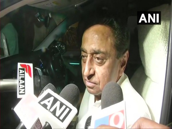 Madhya Pradesh Chief Minister Kamal Nath speaking to reporters in Bhopal.